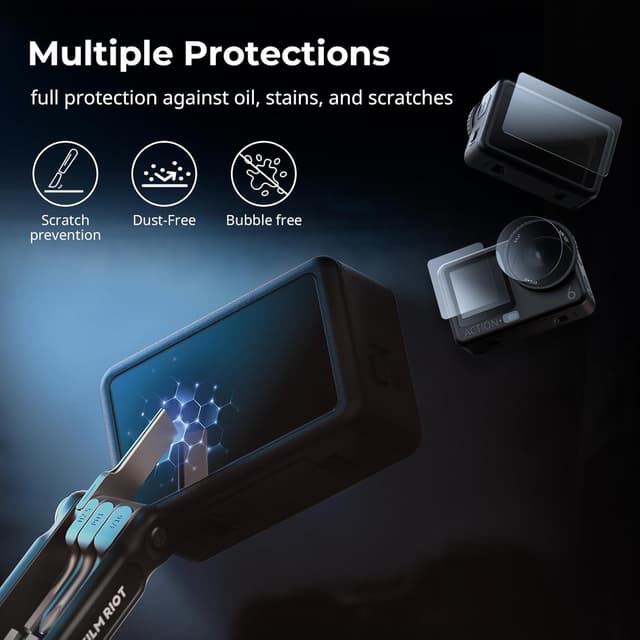 Detalle de SmallRig Kit de protection d’écran en verre trempé pour DJI Osmo Action 6 (5892) – intégrale, ultra-fin