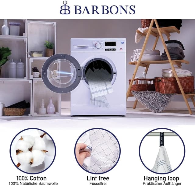 Detalle 2 de BARBONS Geschirrtücher 10er Set 50x70 cm