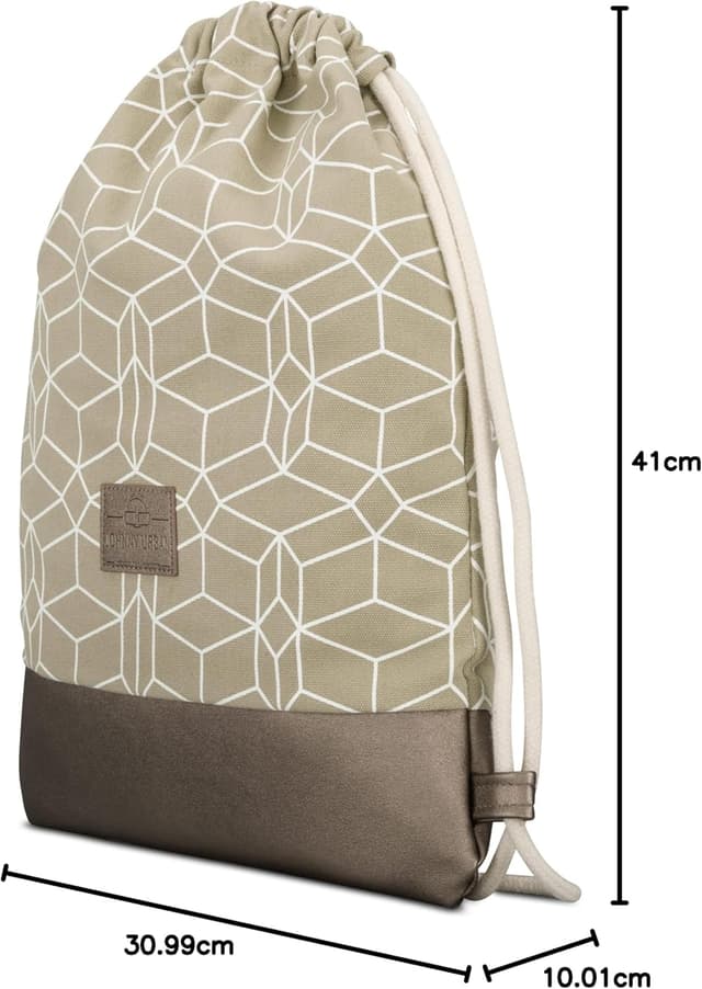 Detalle de Johnny Urban Turnbeutel Hipster Noah aus Baumwolle mit Innentasche – Gymsack & Sportbeutel für Damen & Herren