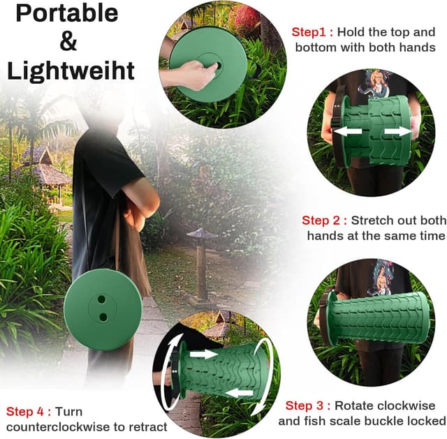 Detalle de Hesanzol tragbarer Teleskophocker mit einziehbarem Klappdesign, verstellbar bis 180 kg Traglast