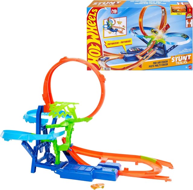 Detalle de Hot Wheels Scontri Volanti, pista con booster