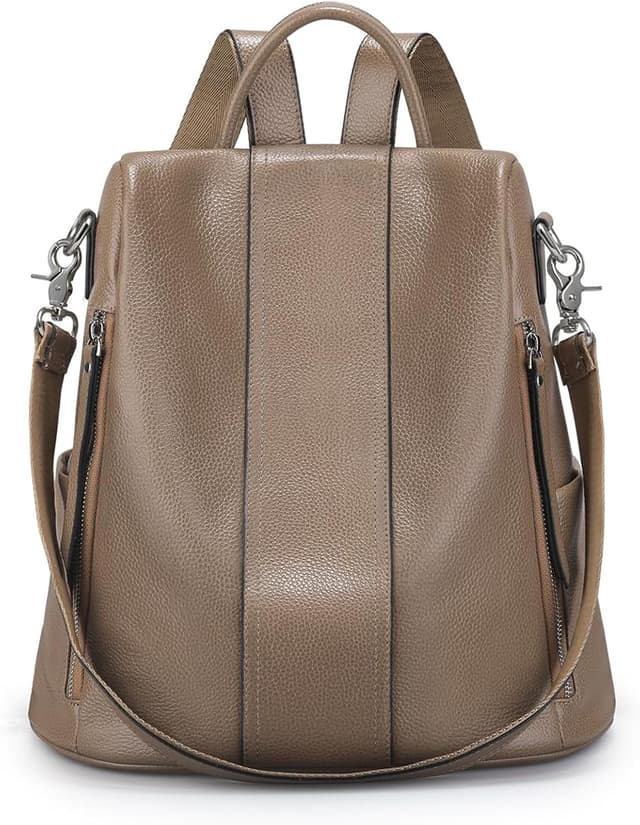 Detalle de S-ZONE Women’s Backpack (leather, 9.7 inch tablet-ready) — daypack with convertible strap