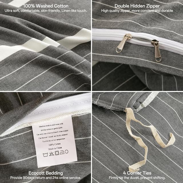 Thumbnail 5 de ECOCOTT Queen Duvet Cover Set 100% Cotton