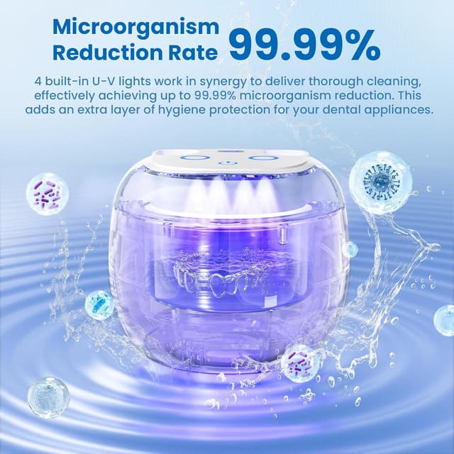 Detalle de Ultrasonic Retainer Cleaner Machine 45kHz 🪥