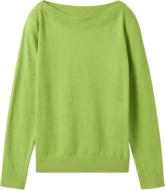 Detalle 2 de TOM TAILOR 1044106 pullover donna con collo a barca e tessuto in viscosa ecologica