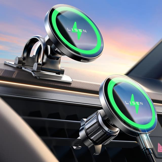 Detalle de LISEN 15W MagSafe Car Mount Charger