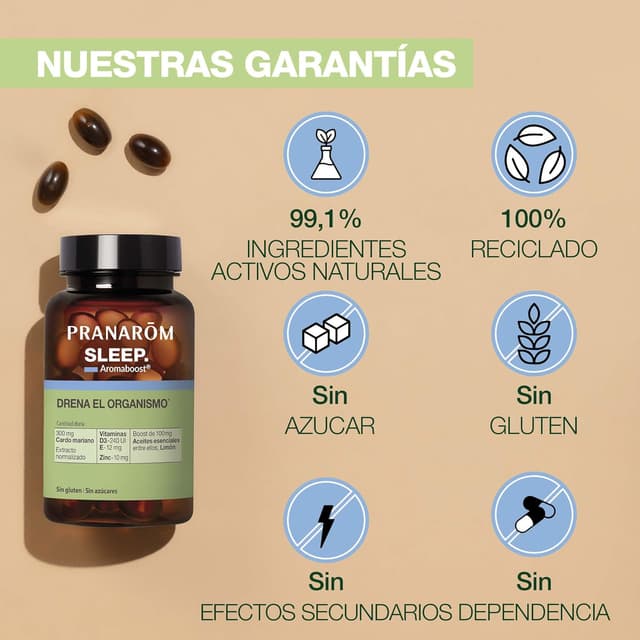 Detalle 2 de PRANAROM - Aromaboost Sleep, Cápsulas Sueño Rápido 😴