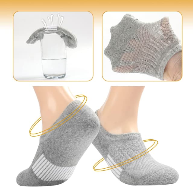 Detalle de Blu Ninfee Trainer Ankle Socks for Women & Girls – Cushioned No-Show Running Socks (6 Pairs)