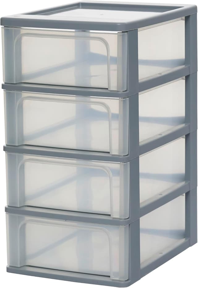 Detalle de Iris Ohyama OCH-2100 cassettiera in plastica con 10 cassetti medi, portaoggetti bianco (formato A4/A5/A6)