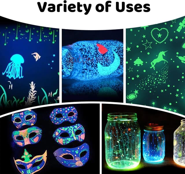 Detalle de ARTFLY Kit de peinture fluorescente acrylique brillante dans le noir – 12 couleurs (30 ml) pour DIY & décos