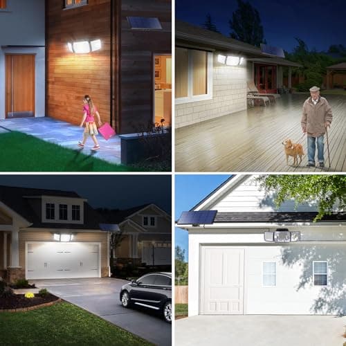 Detalle 2 de intelamp Focos Exterior Solares con doble sensor 270° y mando a distancia (IP65, 6500K, 4 modos)