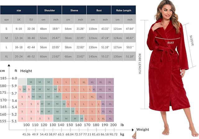 Detalle 2 de Peignoir polaire à capuche pour femme Vlazom, flanelle douce et chaude