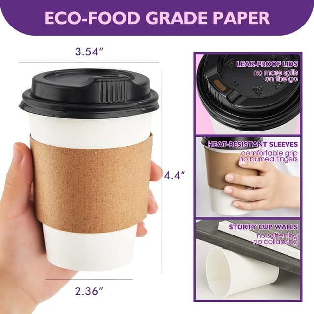 Detalle 2 de PACKINNO 12 oz Disposable Coffee Cups