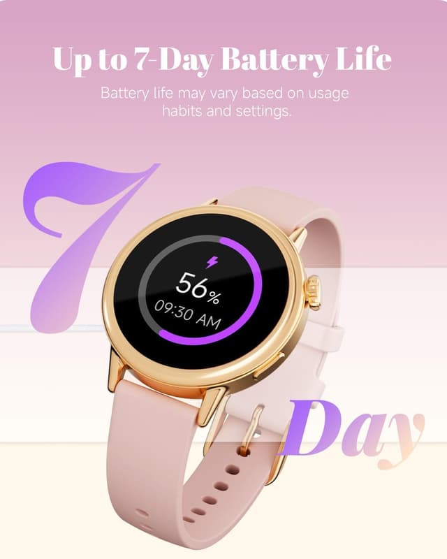 Thumbnail 6 de TOOBUR Petite Smart Watch for Women (37mm) – Pink AOMLED AMOLED fitness tracker with Bluetooth notifications