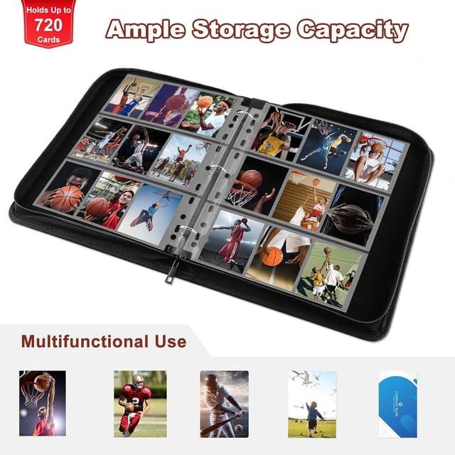 Detalle 2 de Mlikero Basketball Card Binder 720-Pocket (3-Ring) with Display Wristband