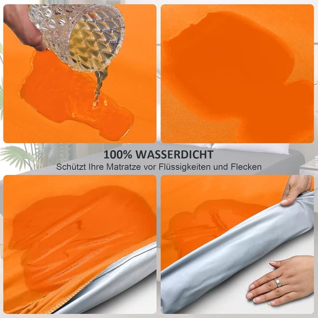 Detalle de ohano wasserdichter Matratzenschoner 160x200 cm (Spannbettlaken) – atmungsaktiv, TPU-beschichtet, Inkontinenzauflage