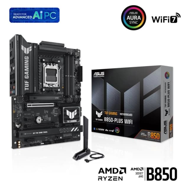 Detalle 2 de ASUS TUF Gaming B850-PLUS WiFi (ATX) para AMD Ryzen: conectividad y estabilidad para jugar