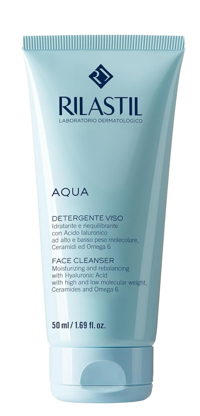 Detalle de Rilastil Aqua Gesichtreiniger mit Hyaluronsäure (50 ml) – feuchtigkeitsspendend & ausgleichend