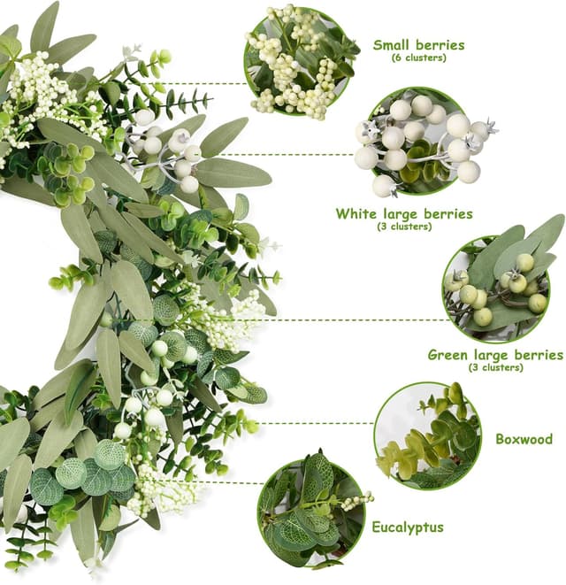 Detalle de 50 cm eucalyptus door wreath for front door