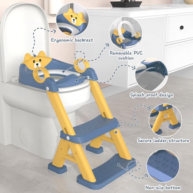 Detalle 2 de GoldEnough Riduttore WC Bambini con Scaletta 🚽