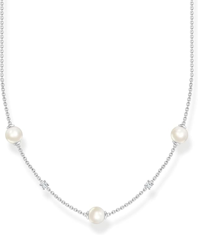 Detalle de Thomas Sabo chaîne à perles avec pierres blanches en argent 925