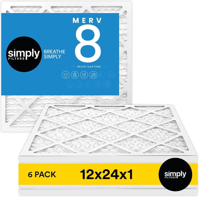 Detalle de Simply 12x24x1 MERV 8 Air Filter, 6 Pack
