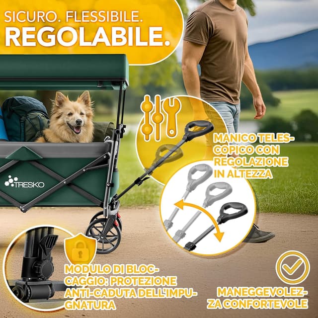 Thumbnail 1 de TRESKO Carrello pieghevole con tetto 150 kg