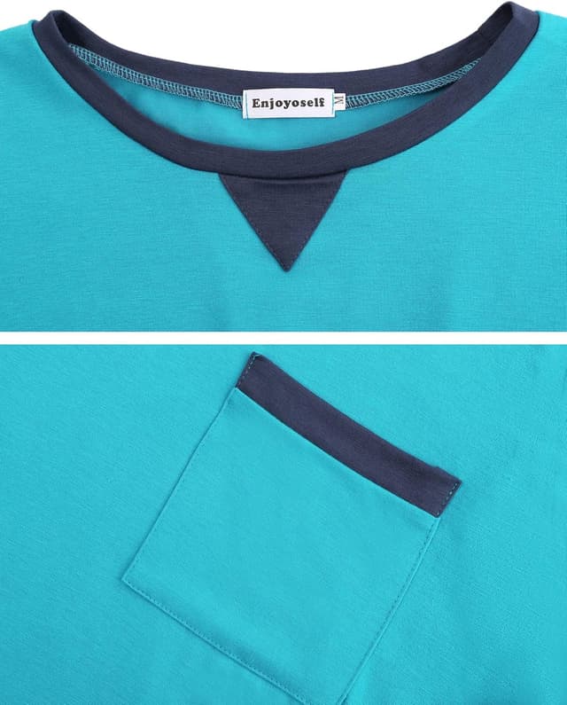 Detalle de Enjoyoself Uomo maglie pigiama in cotone (camicia lunga da notte) S–XXL