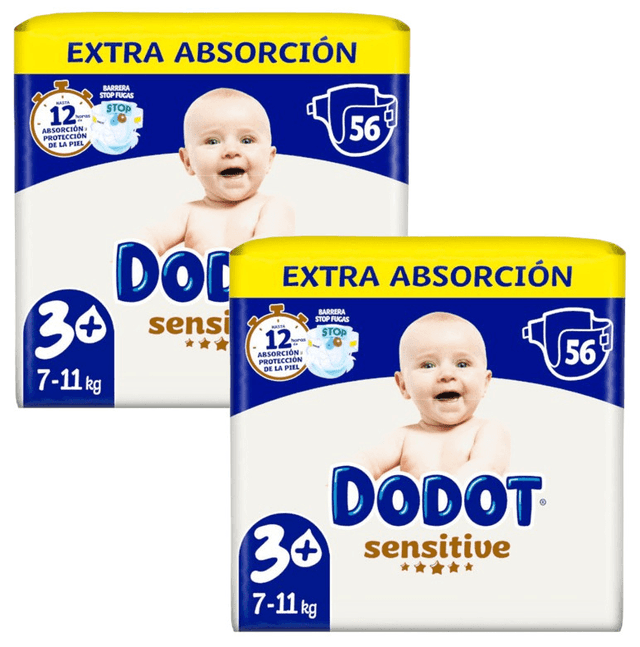 Imagen de Dodot Sensitive Pañales T3+ Extra-Jumbo Pack (7-11 Kg) 112 uds🧸 en OfertitasTOP