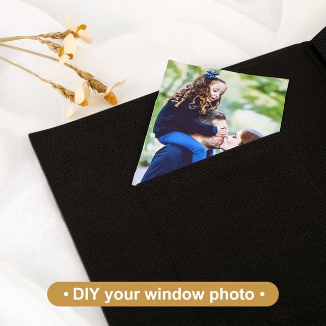 Detalle de Benjia 6x4 Slip-in Linen Photo Album with 400 Pockets (Portrait 10x15cm) – Green