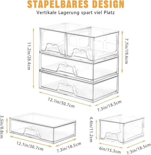 Detalle de Stebopum 4er Stapelbox für Kosmetik 30,7 cm