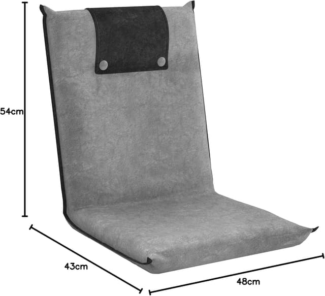Detalle 2 de bonVIVO Bodenstuhl mit Rückenlehne Easy II – faltbarer Sitzkissen-Relaxsessel für Meditation, Yoga, Camping oder Gaming, hellgrau