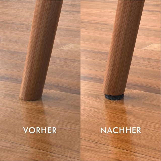 Detalle 2 de Levani Filzgleiter selbstklebend Premium (schwarz) – 42 eckige Möbelgleiter aus Filz