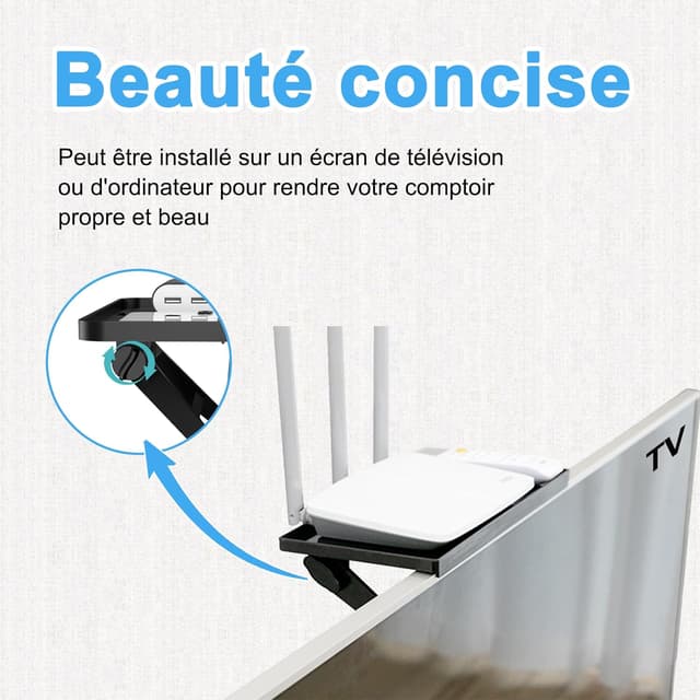 Detalle de JXMTSPW : étagère supérieure pour TV et écrans (2 pièces) en ABS