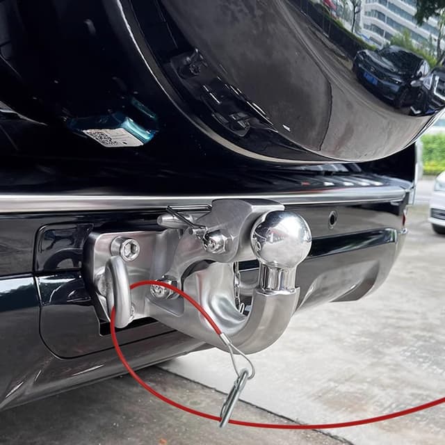 Detalle de URAQT KFZ Abreißseil für Anhänger und Wohnwagen (Ring) – 1 Meter, mit Haken, Abreißzugkraft 400 kg