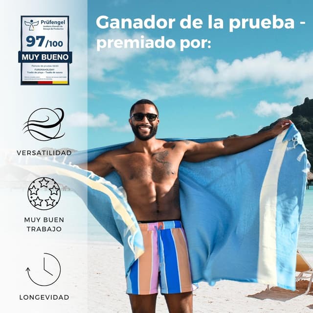 Thumbnail 4 de Furora Holiday Toalla Playa Grande 🏖️ Algodón 100x200 cm