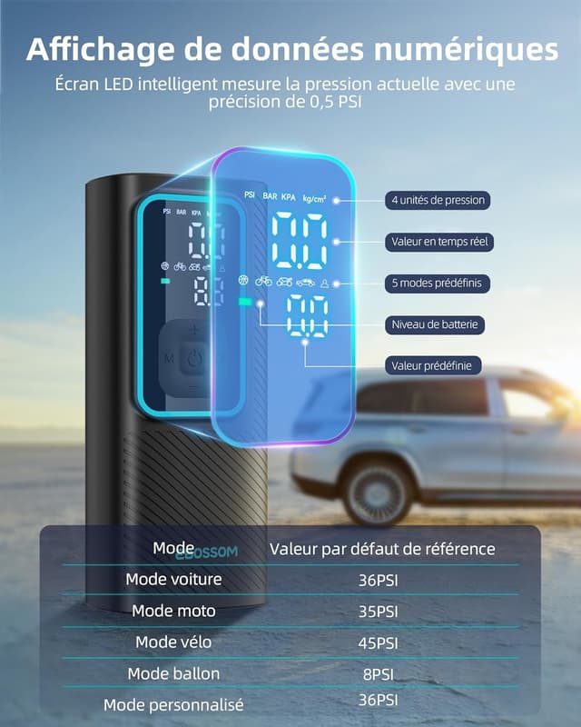 Thumbnail 3 de EBOSSOM Compresseur À Air Portatif 10,3Bar