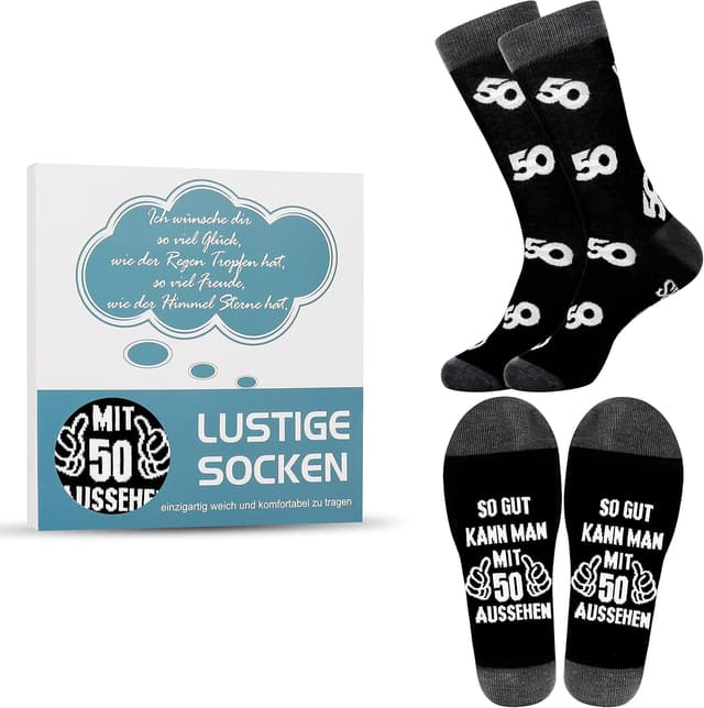 Detalle de Jeasona Geburtstag Socken Herren (Größe 43–46) aus Baumwolle