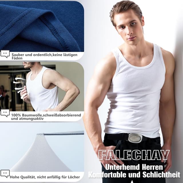Thumbnail 3 de Falechay Unterhemd Herren Tank Top 5er Pack