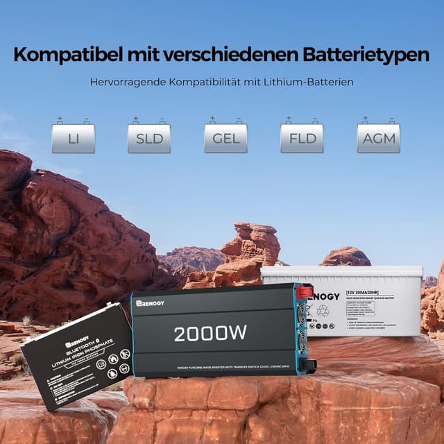 Thumbnail 2 de Renogy 2000W Reiner Sinus Wechselrichter