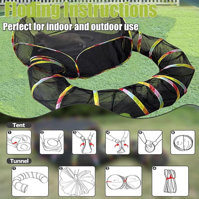 Thumbnail 6 de Cat Tunnel 2-in-1 Rainbow Collapsible Outdoor Play