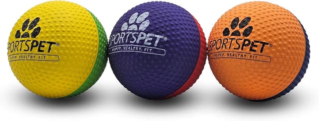 Detalle 2 de SPORTSPET High Bounce Natural Rubber Dog Balls (High Bounce Dimple 6 Pack, 61mm)