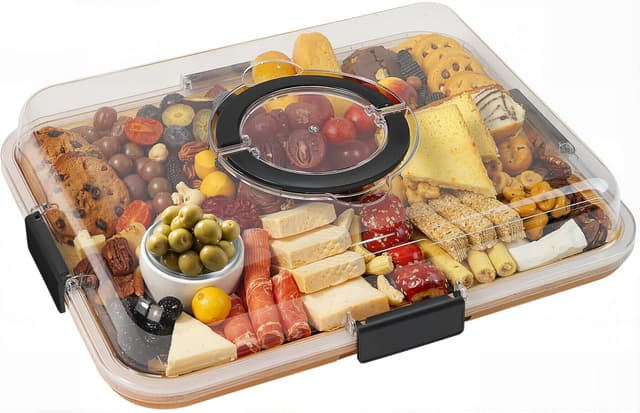 Imagen de Renmxj Charcuterie Board with Clear Lid 6 Compartments en OfertitasTOP