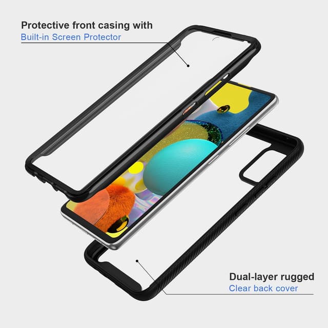 Detalle de seacosmo Coque intégrale pour Samsung Galaxy A51 5G (noir) avec protège-écran TPU