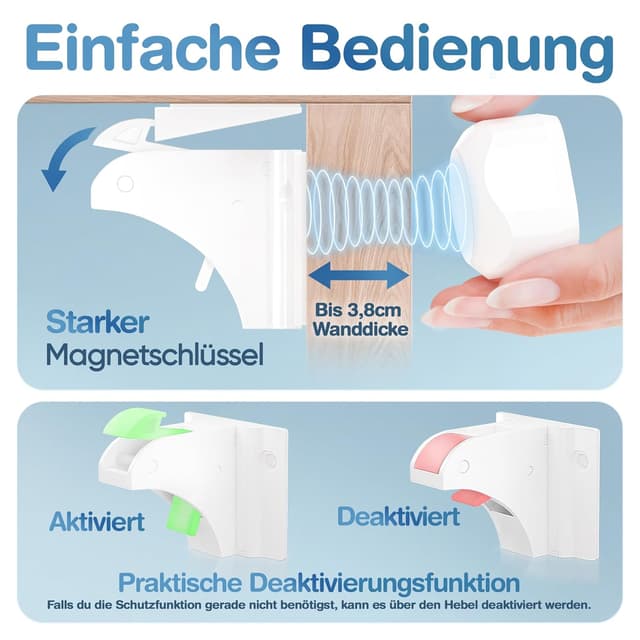 Thumbnail 6 de MUTKIND 20x magnetische Kindersicherung für Schränke