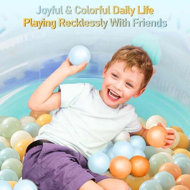 Detalle de FHRILEK Ball Pit Balls (2.15 in) — Safe, BPA-Free Plastic Balls for Toddler Playpens & Indoor Ball Pits, 50-Pack in 5 Colors