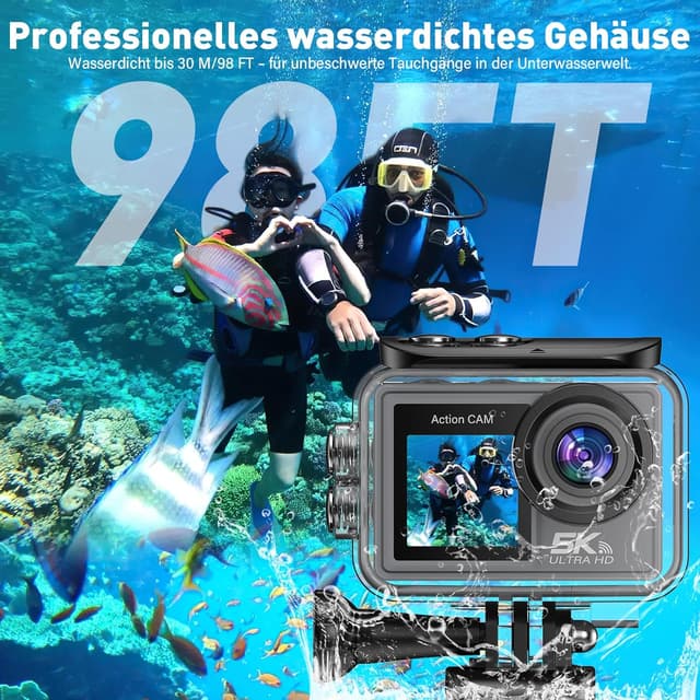 Detalle de Ruycllo Action Cam 5K 50 MP Unterwasserkamera