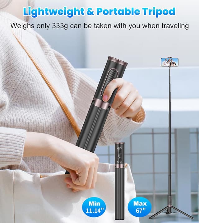 Thumbnail 5 de TONEOF 67" Selfie Stick Tripod with Remote