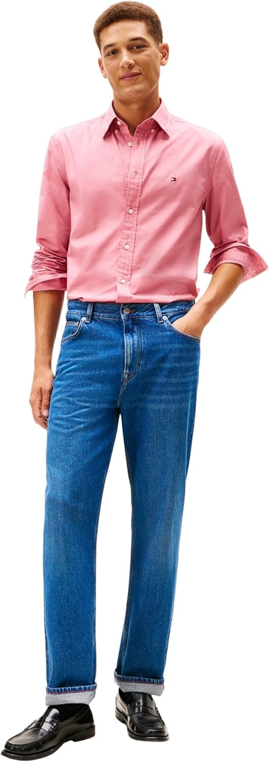 Detalle 2 de Tommy Hilfiger Uomo Camicia Flex Poplin Solid Regular Fit