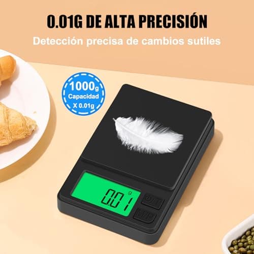 Detalle de Diyife Báscula Precisión 0.01g (mini balanza de cocina) con tara y LCD